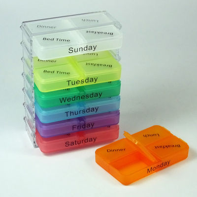 Hot Selling  Rainbow Mini Pill Box 7 days Pill Box Colorful Weekly Pill Box