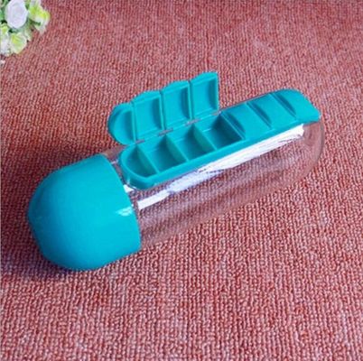 New popular 2 in 1 pill box with water cup  7 Days Pill Box bottle  travel bottle with Weekly pill organizer