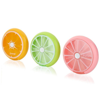 Small weekly medicine dispenser mini kid pill box  7 cases  round tablet case for children or adult